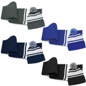 Commodore Scarf and Beanie with Pom Pom Set - MMA091